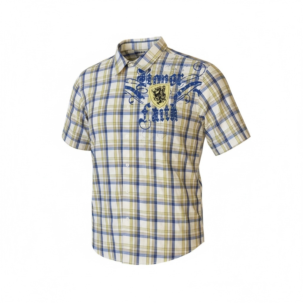 Attitude Gold Mens 5XL Plaid Shirt